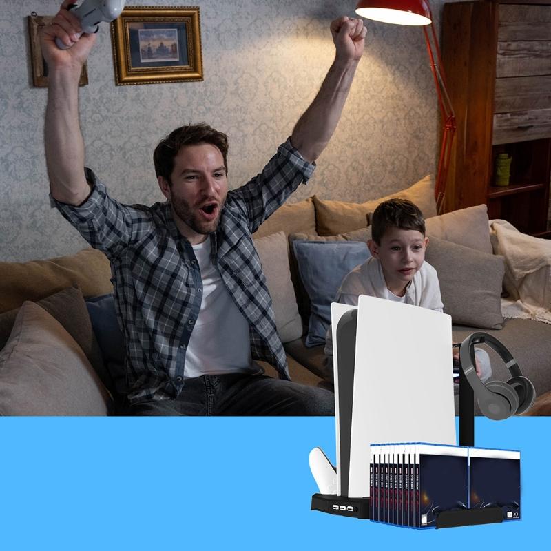 Vertical Stand for  Console and  5 Edition Charging Station Dock with  Controller Charger Port
