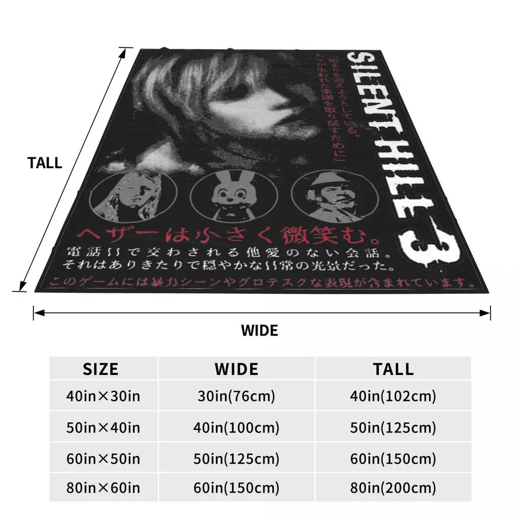 Heather Silent Hill 3 Merch Blanket Velvet Bedding Horror Game Throw Blankets Relax Super Soft for Office Rug Piece