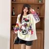 Women's Plus Size Loose Knit Cartoon Print Long Sleeve Sweater - Korean Style Spring/Autumn Top