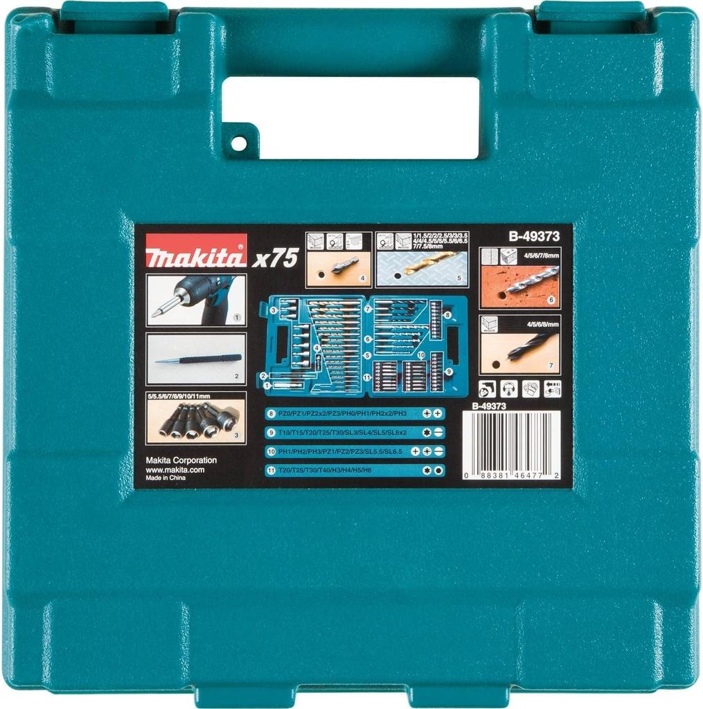 Makita USA Metric Drill Screw Bit Set 75-Piece & B-49373
