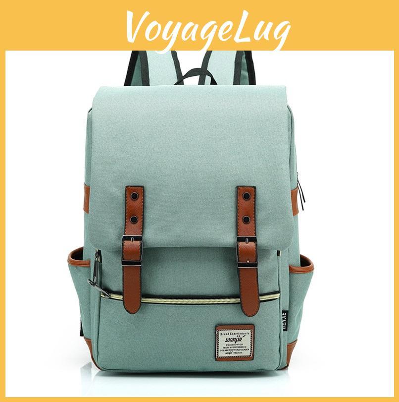 Spacious Unisex Canvas Leather Travel Backpack For School And Laptop Storage