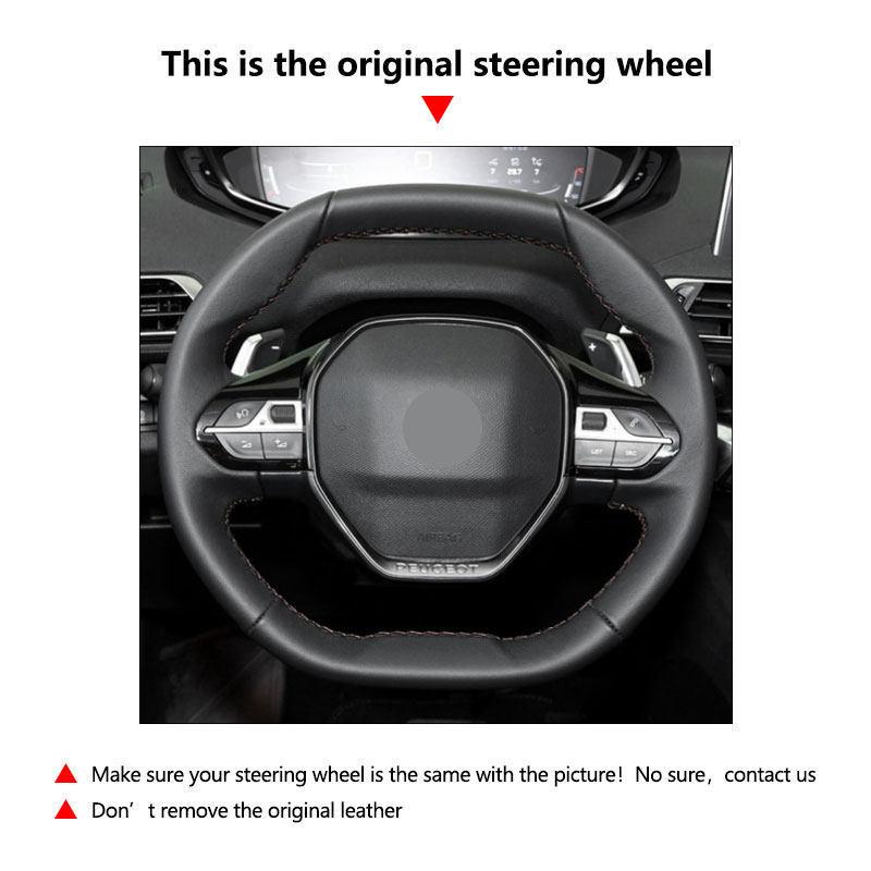 Perforiertes Mikrofaserleder Autozubehör Innenraum Lenkradbezug Für Peugeot 3008 2017 2018 4008 2017 2018 508