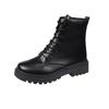 Mode Lässige Retro Stiefelette Damen Designer PU Leder Schuhe Weiblich Herbst Winter Schwarz Plateau Stiefel für Frauen