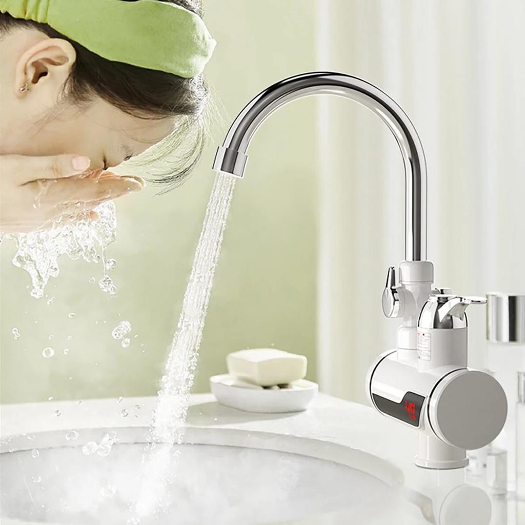 Electric Hot Cold Mixer Tap 3000W Instant Heating Faucet 360 Degree Rotation Fast Heating Tap Digital Kitchen Bathroom Supplies