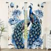 2-Piece Set Vibrant Peacock Print Curtains Rod Pocket Design For Living Room Kitchen Bedroom Window Blinds Home Decor Cortinas