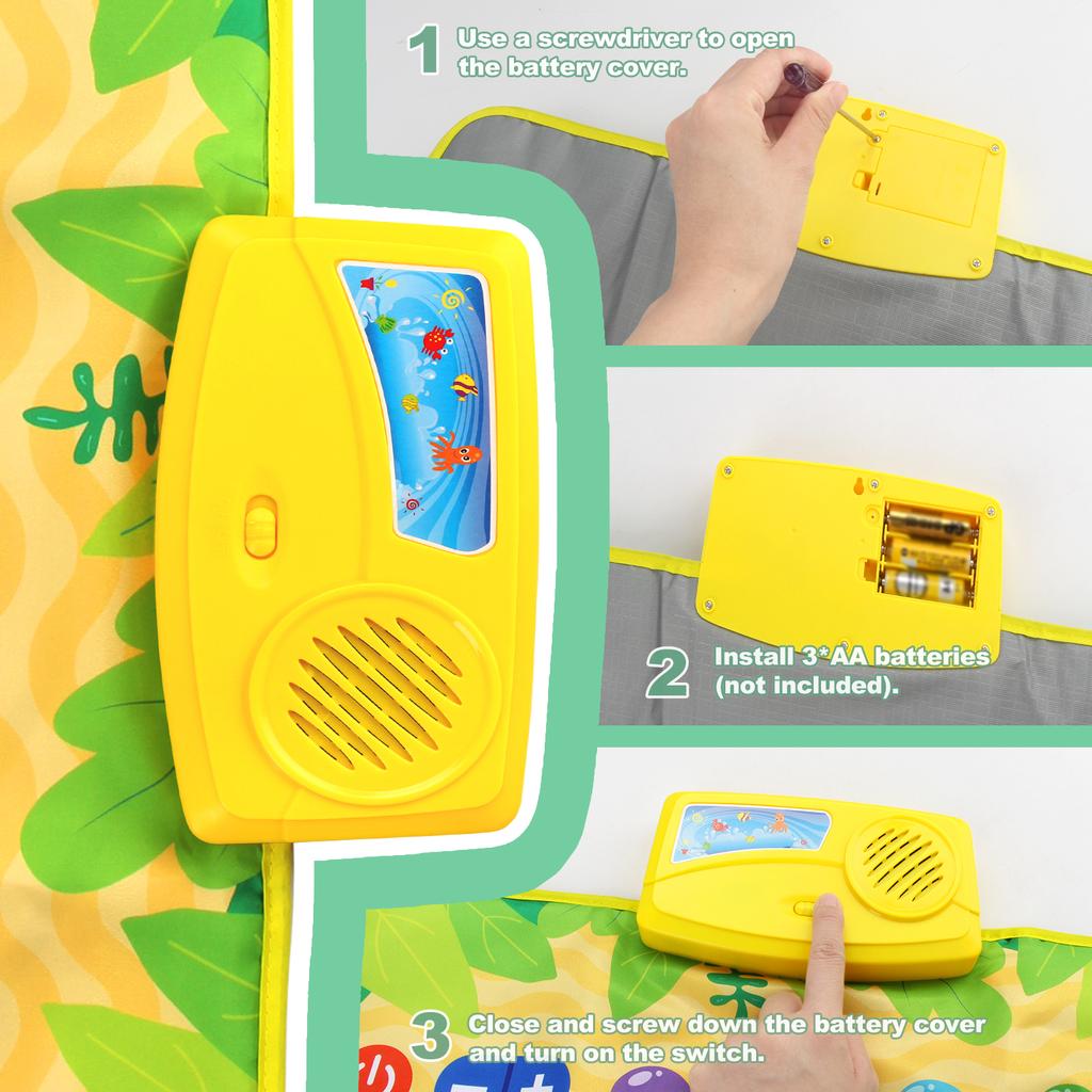 Çocuk Müzikli Piyano Matı Düet Klavye Oyun Matı Çift Sıra Yer Piyanosu 8 Enstrüman Sesi ile Dans Pedi Montessori Eğitim Oyuncağı