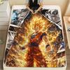 Son Goku Flannel Blanket, High Quality Comfortable for All Seasons, Home Decor, Warmth and Comfort