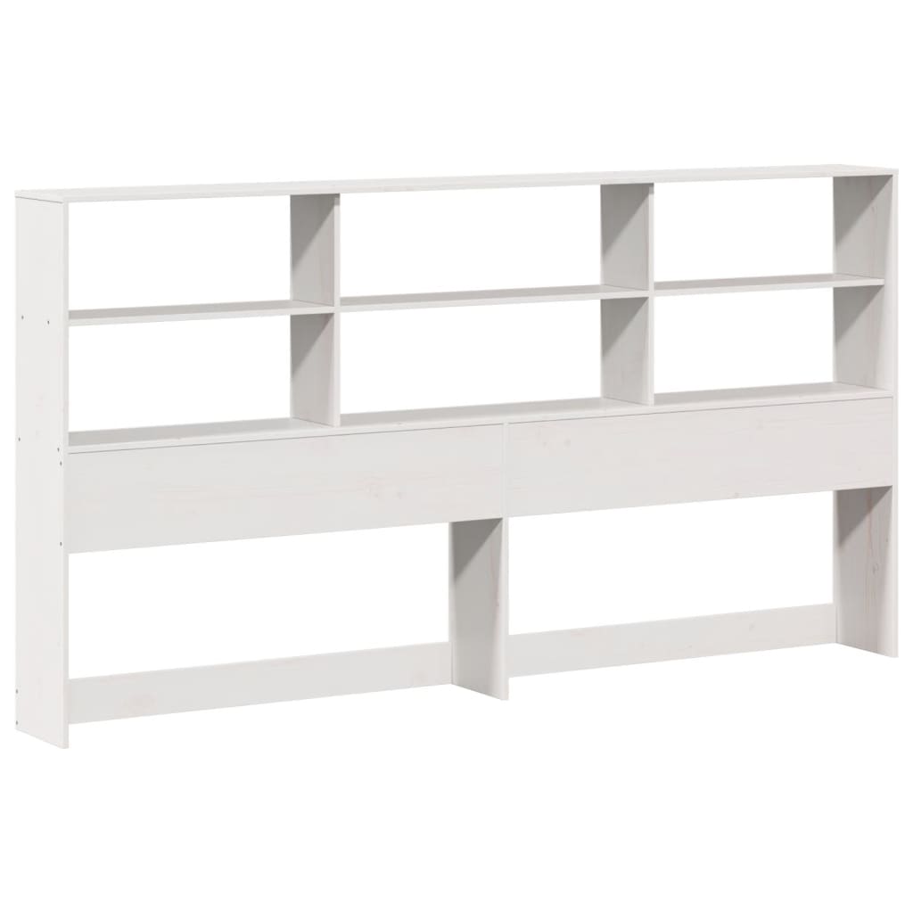 Headboard with Storage Space White 180 cm Solid Pine Wood