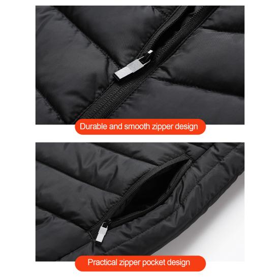 Unisex Heated Waistcoat USB Heating Vest 3 Temp Modes 4 Heating