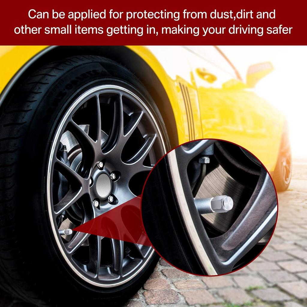 20 Pieces Tire Valve Stem Caps Brass Tire Valve Caps Silver Hexagon Shape Dust Proof Covers With Rubber O Ring For Car Truck Motorcycles Bike And