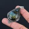 Labradorite Gemstone Bezel Daughter Anniversary Boho Pendant Jewelry 925 Silver