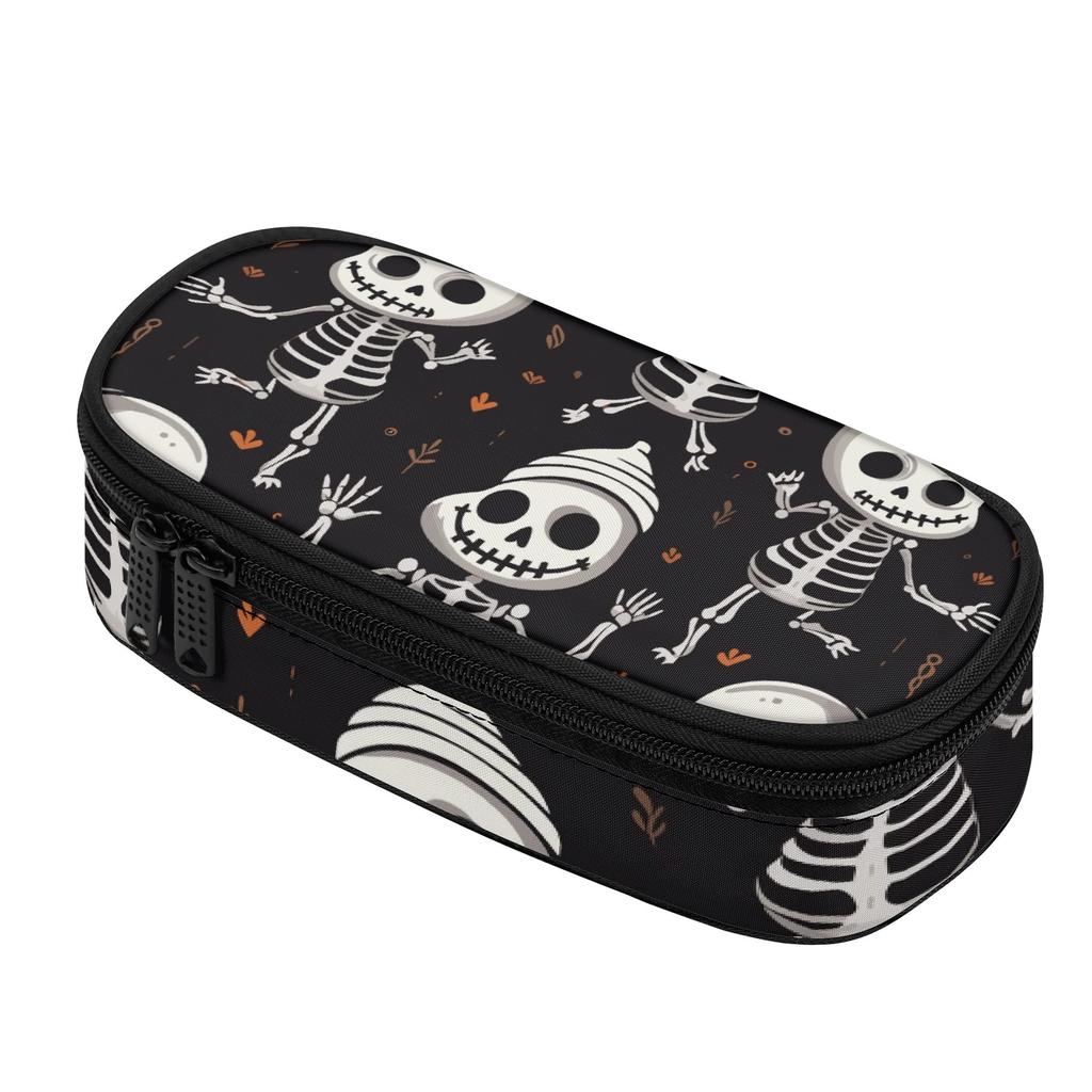 Pencil Bag Zipper Closure Roomy Interior 300D Polyester with Main Pocket Mesh Layer and Removable Pen Divider for School and Study