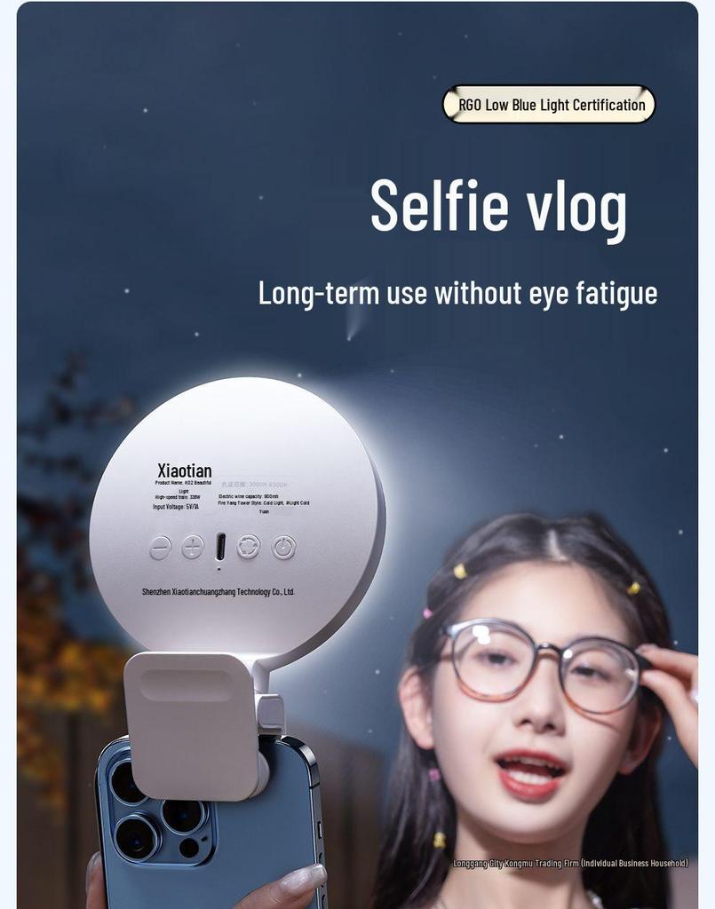 Tragbares LED-Fülllicht für Mobiltelefone - Ideal für Live-Streaming, Make-up, Fotografie, Selfies und Studenten.
