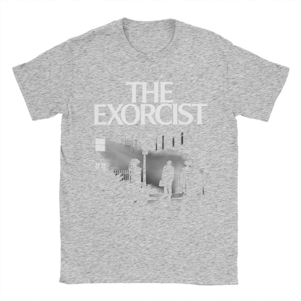 Men The Exorcist Scary Film T Shirt  Cotton Tops Funny Short Sleeve Crew Neck Tee Shirt Plus Size TShirt