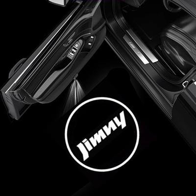 AAGJ1 2Pcs LED Projector Lamp Car Door Ghost Shadow Courtesy Light For Jimny Rhinoceros Emblem JB43 JB23 JB64 JB74 Accessories