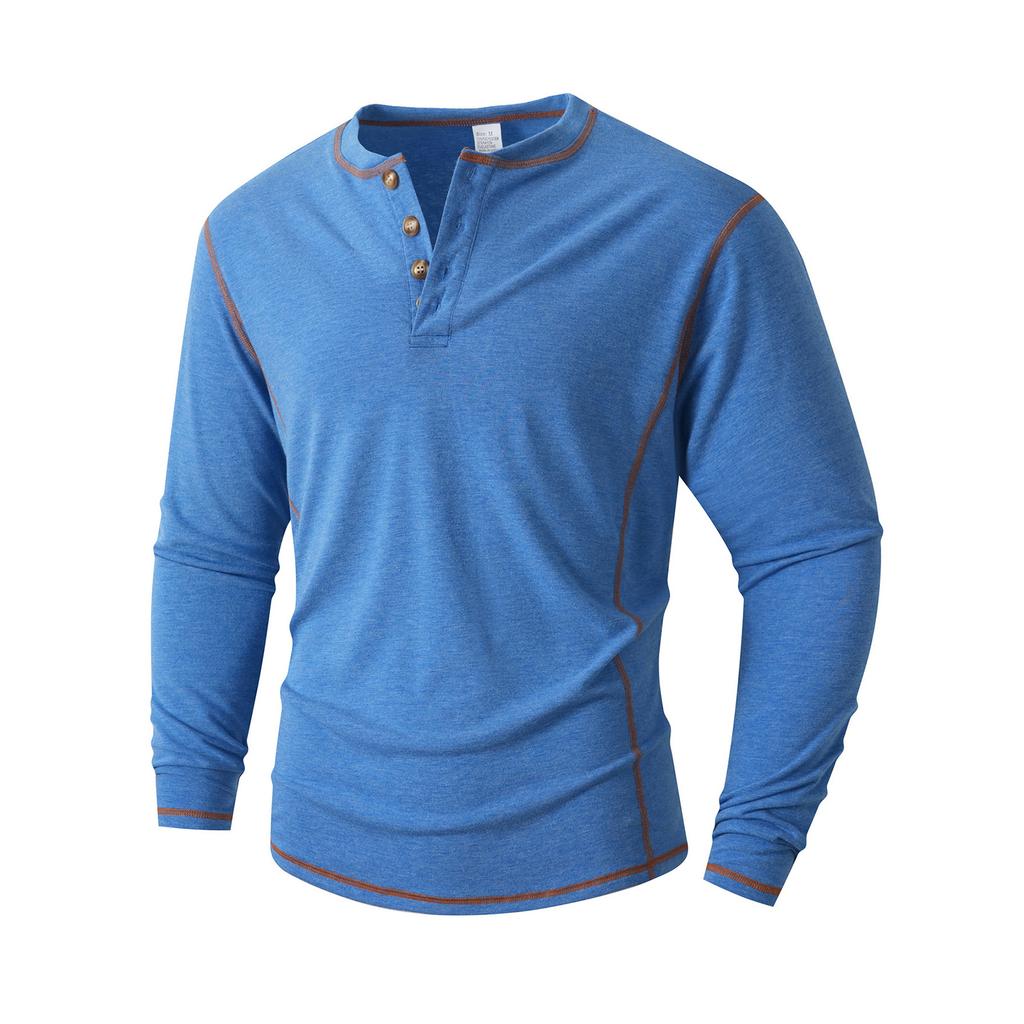 Men's Solid Color Long Sleeve T-Shirt Shirt Men's Casual Sports Top
