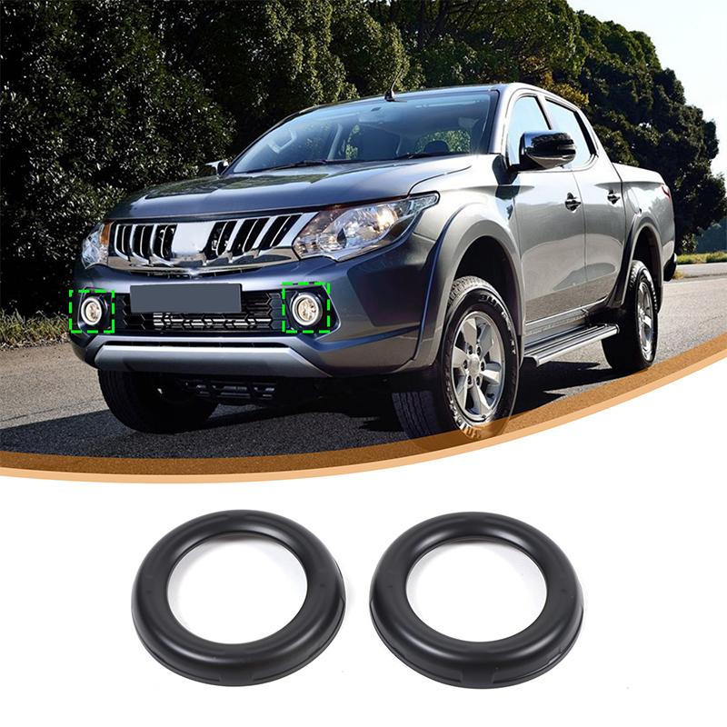 עבור מיצובישי L200 טריטון 2015-2018 ABS שחור מט כיסוי טבעת אור פנס ערפל קדמי לרכב קישוט אביזרי רכב חיצוניים