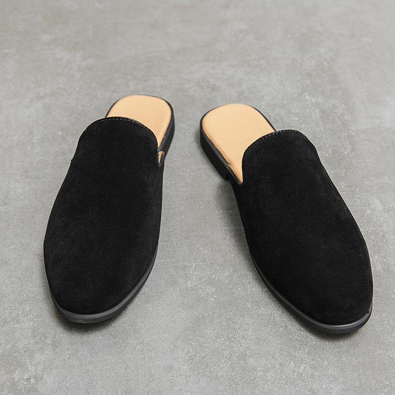 Men's Casual Shoes Outdoor for Men Anti-slip Half Shoes Loafers Suede Leather Slippers Sandals Man Mules Fashion Slides Sneakers