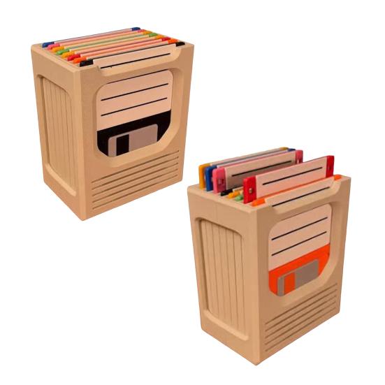 1 sada Retro Tech tácky na diskety s držákem 3D tištěné podložky pod nápoje ve stylu karty na stůl Doma Odolné vůči teplu Jedinečný dárek pro technologické nadšence &