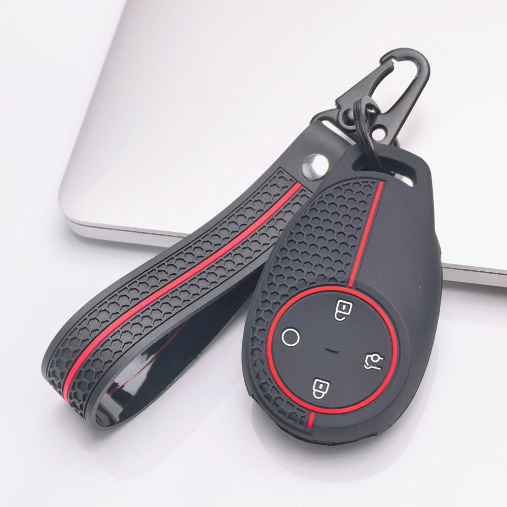 Premium Silicone Car Key Fob Cover For GAC AION S S Plus Y V LX Hyper With Keychain Soft Silicone Car Interior Accessories Anti-Scratch