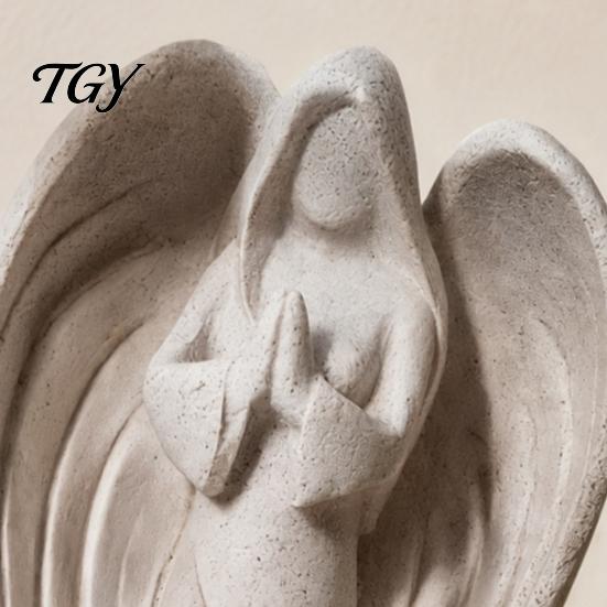 Artistic Sculpture for Study Praying Angel Statue, Abstract Guardian Figurine, Religious Prayer Elegant Tabletop Decoration Home Mantel Church Indoor