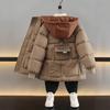 Wash-Free Lambskin Boys' Plus Velvet Cotton Winter Jacket