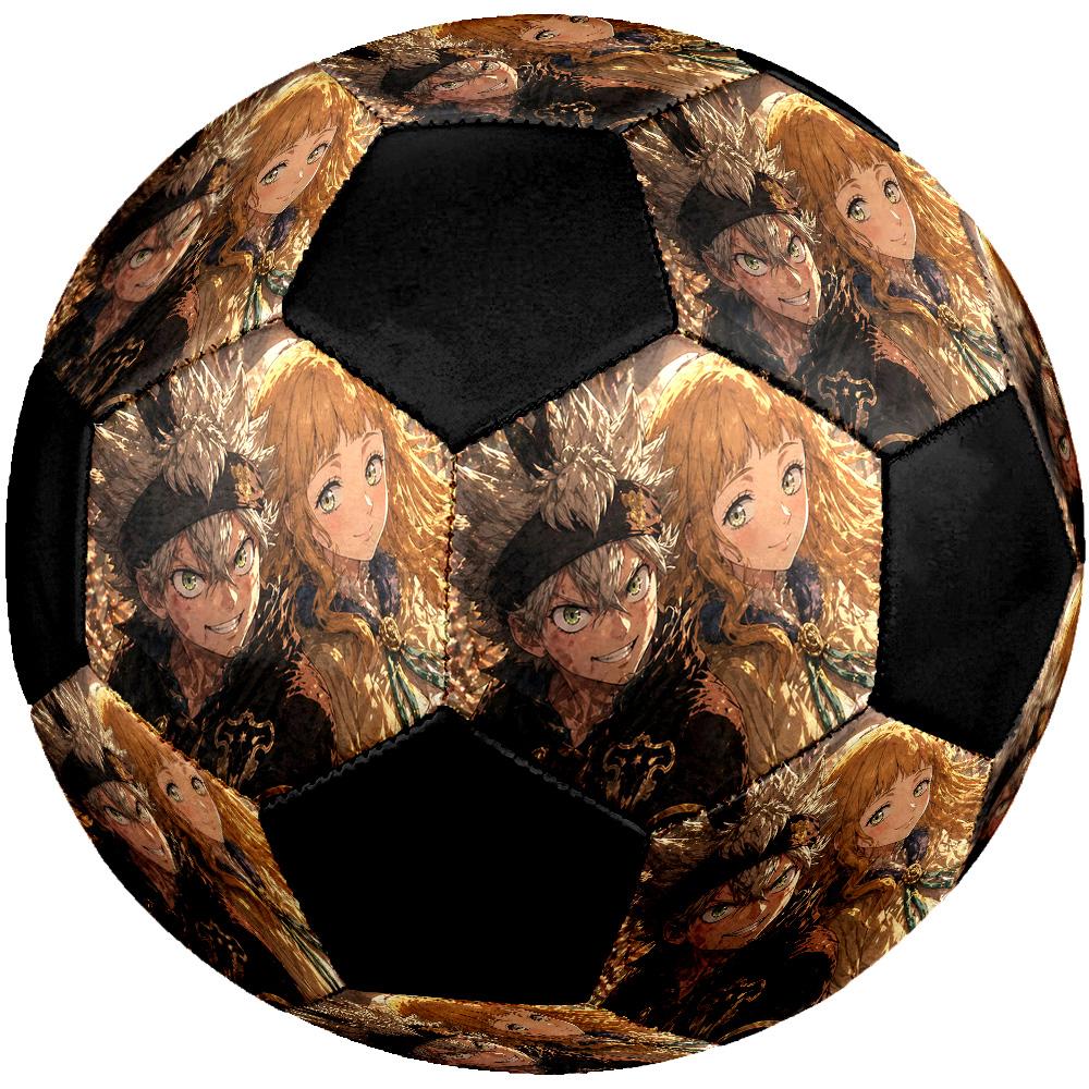 Black Clover2 Soccer Ball Colorful All Ages Machine Stitched PVC Competition Ready Durable High-Bounce.SIZE5