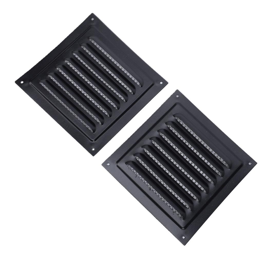 2PCS Attic Vent with Protective Mesh Aluminum Wall Vent Square Louver Ventilation Grille for Exterior Door Garage