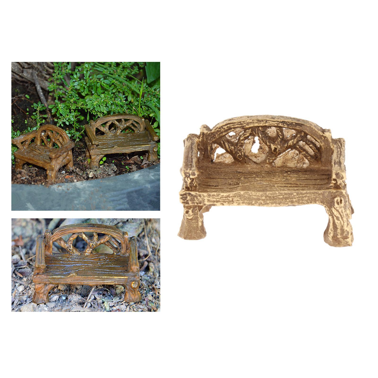Mini Park Bench Model Miniature Micro Landscape Garden Decorative Ornament Figurines Craft DIY Micro Landscape Decoration