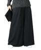 Andit Flared Pants with Fleece Soft and Elastic Size 51 Black Women's Wide-Leg Skirt-Style Lining, Warm, Waist, F,