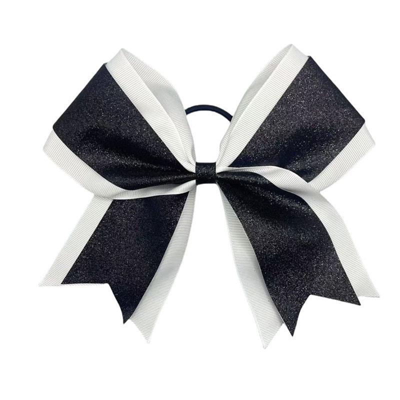 Funkelndes Schleifen-Haargummi mit doppelter Schicht - Cheerleader-Accessoire