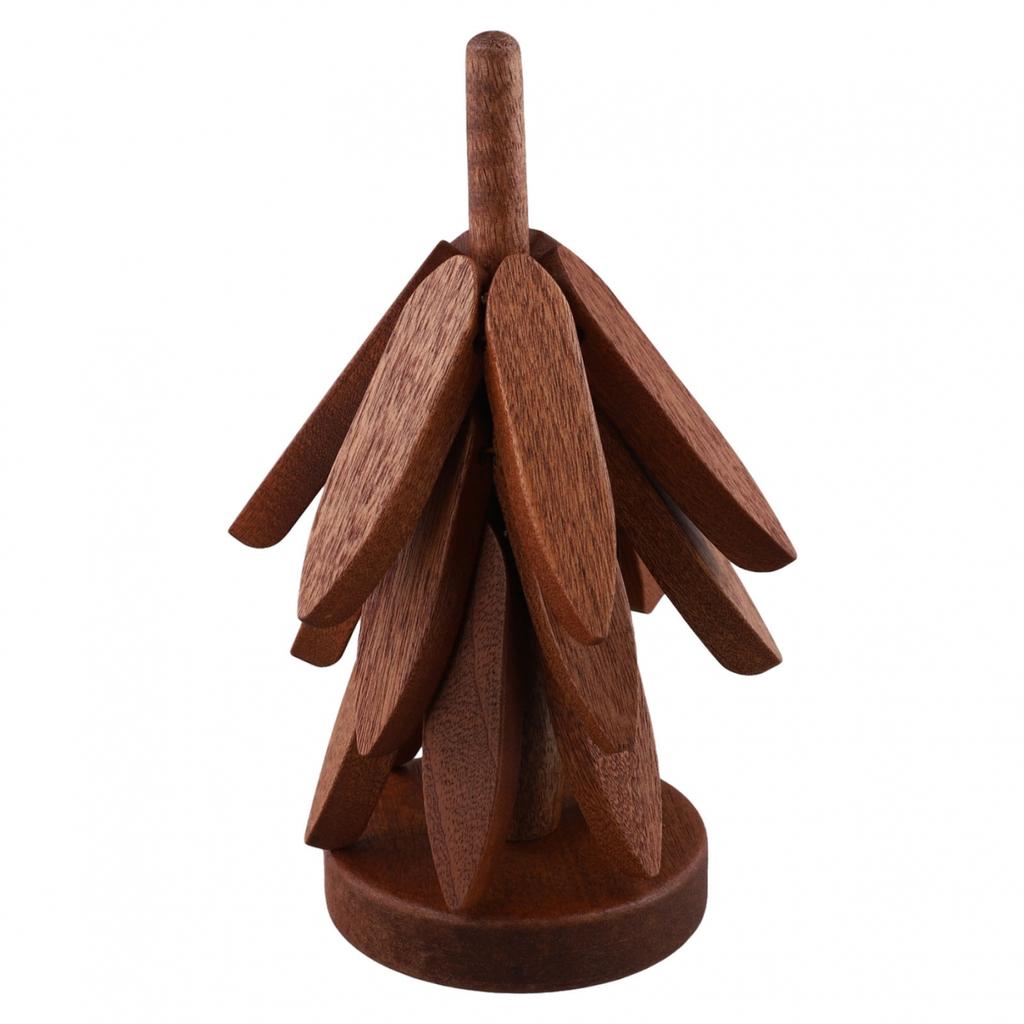 A Tree Beech Wood Ornament Heat Insulation Mat Creative Table Mat  Protection