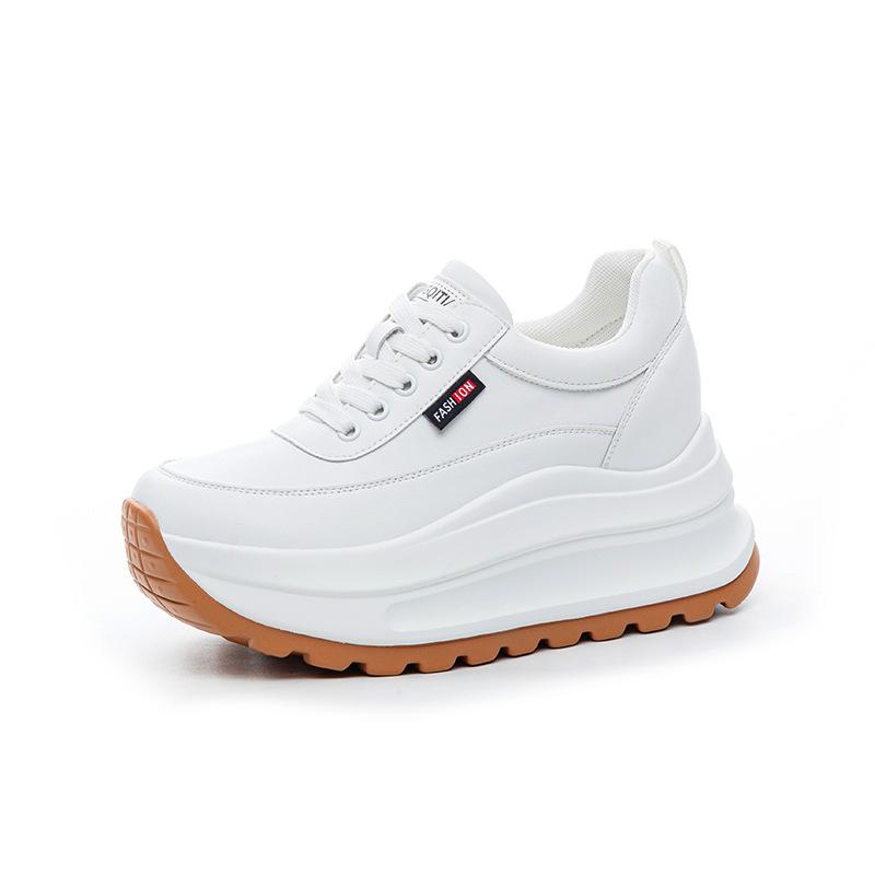 Inner heightening women's shoes, new spring and autumn single shoes, small muffin shoes, thick-soled wedge heels, small white shoes, casual shoes tide