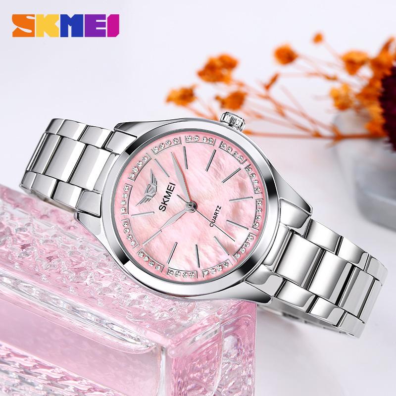 Fashion Shellfish Elegant Diamond Face Women's Watch Solid Steel Belt Service Women's Simple Quartz Watch