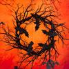 Halloween Branch Wreath Artificial Black Twig Wreath Signs Halloween Party Gothic Branch Props For Wall Window Porch Tree Patio