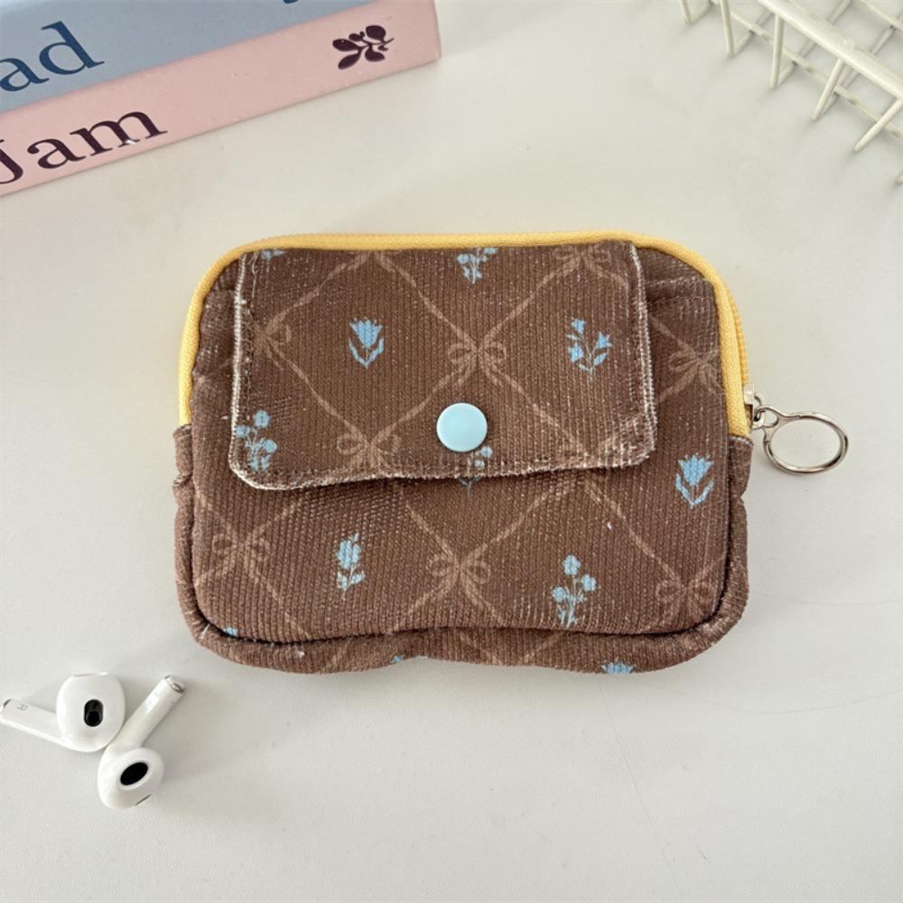 Bow Ethnic Style Coin Purse Polka Dot Small Cosmetic Bag Zipper Pouch Earphone Bag  Travel