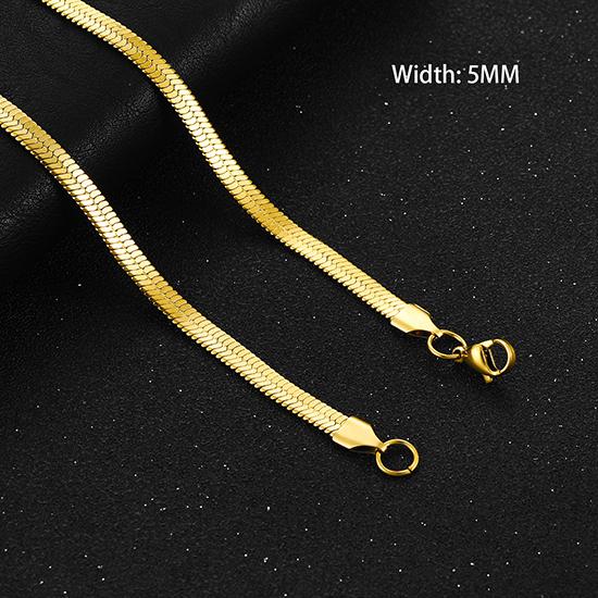 2/3/4/5mm Wide Women Stainless Steel Flat Blade Chain Necklace for Men Trendy Accessories Neck Choker Jewelry Gift