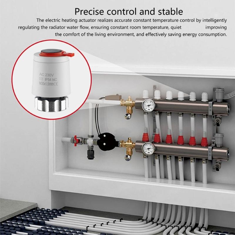 Small  230V Thermal Electric Valves Actuator with 2 Wire Connection Radiant Heating Component for Floor Heating Manifold