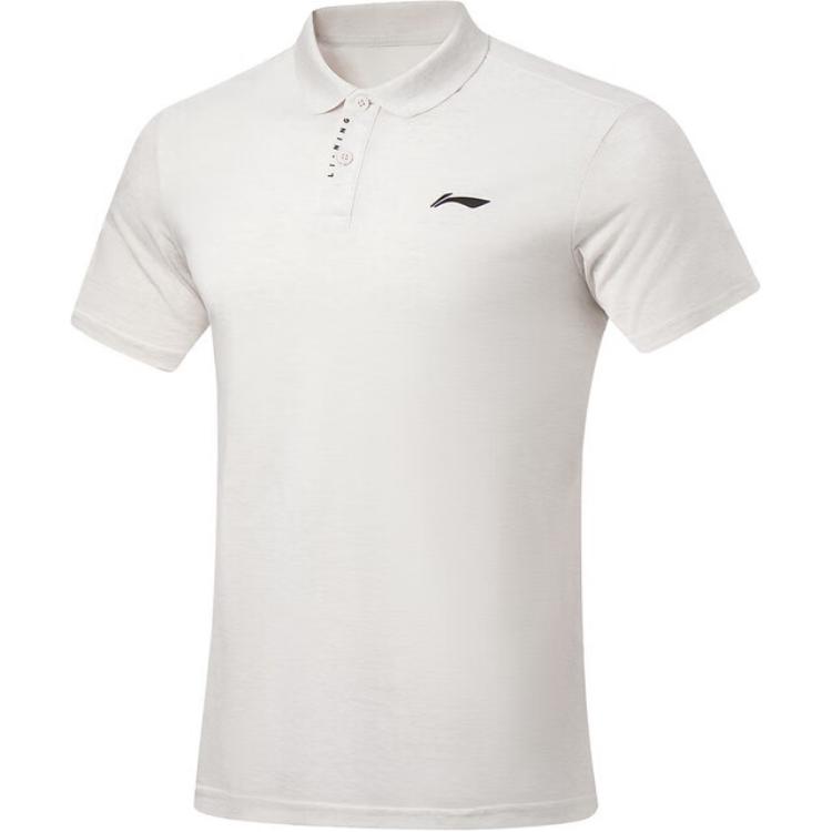 Li-Ning Solid Color Pullover Sports Polo Shirt Men tops Flower-Gray Tile-Gray APLT009-5