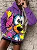Fashionable women's loose casual street style hooded sweatshirt, loose casual, fashionable top