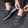 Men Camouflage Breathable Slip on Sneakers Men Summer Braid Beach Lazy Shoes Casual Weave Walking Flats