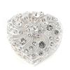 Silver-Plated Heart-Shaped Jewelry Box with Diamonds & Pearls