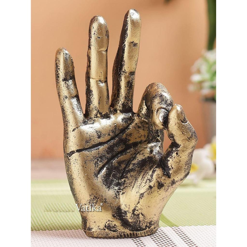 Ok Sign Hand Finger Gesture Showpiece Statue Sculpture for Home Decor Wall Shelf Office Table Desk Decoration