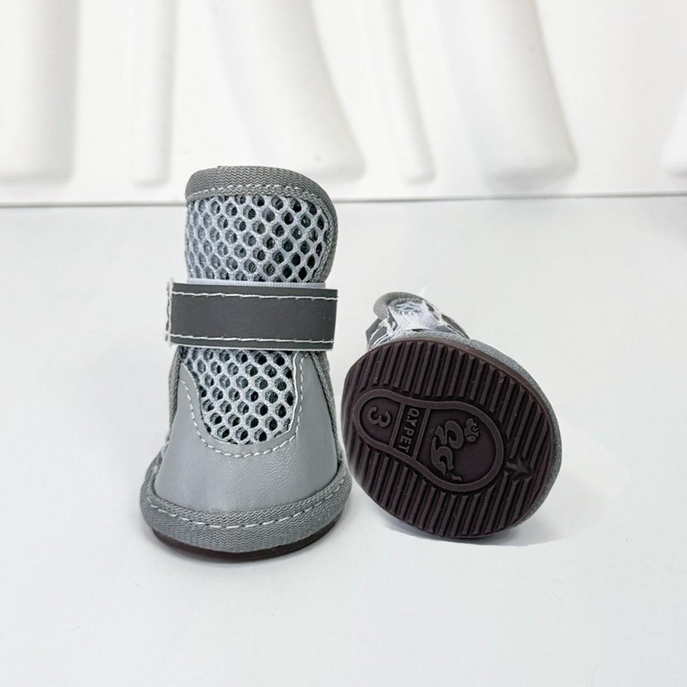 4Pcs Wear Resistant Dog Mesh Shoes Non-Slip Puppy Foot Covers Practical Pet Net Boots Hot Pavement
