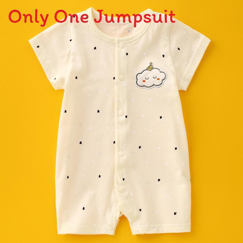 Baby Cotton Summer Romper With Short Sleeves For Newborns And Infants
