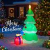6.8FT LED Inflatable Xmas Yard Decor Santa Climbing Tree with Dog Gift Boxes Christma Decoration Supplies Home Ornament Toy Gift