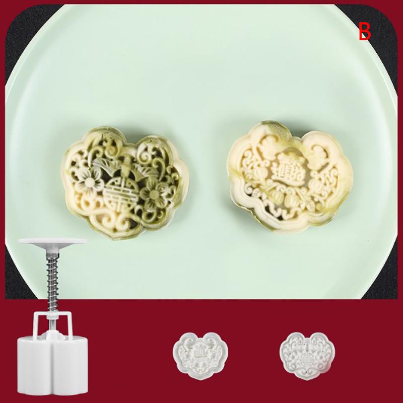 2 stk 75G Kjekstempel Kinesisk År Månekakeformsett Drage Ru Yi DIY Håndpresse Fondant Bakverk Husholdnings Kjøkkenverktøy Selskap