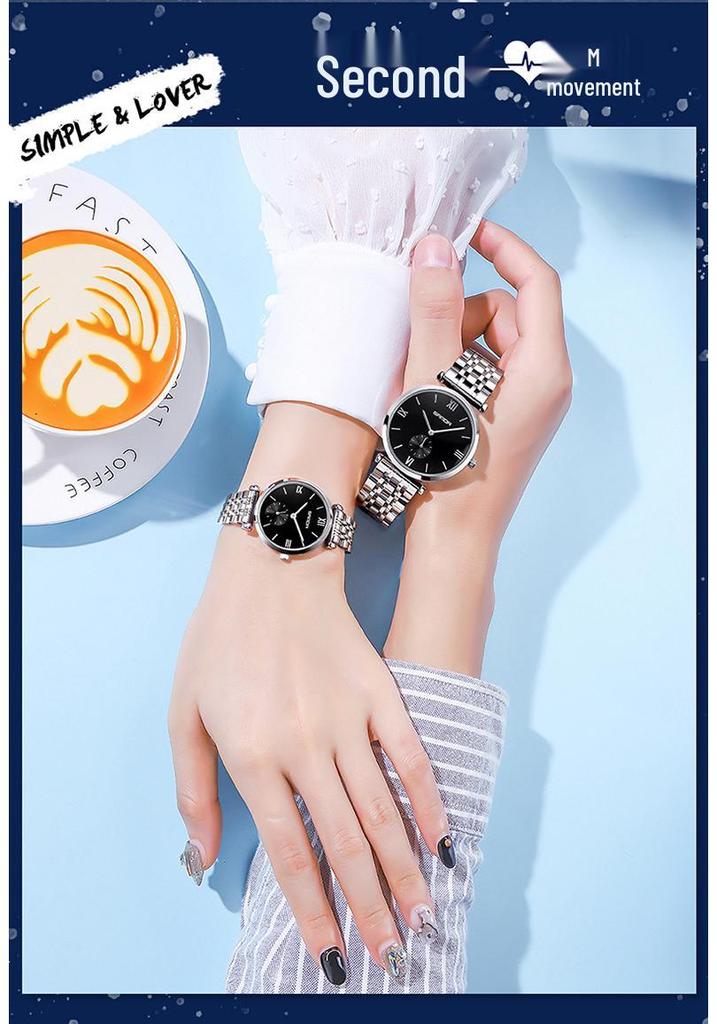 Sanda Summer Steel Band Couple Watches - Trendy Waterproof Wristwatches for Men and Women