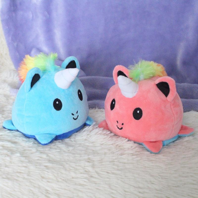 Cute Flip Unicorn Doll Plush Toy Double-Sided Flip Unicorn Doll Children'S Soothing Doll