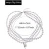 Pearl stacked necklace European and American jewelry multi-layer retro irregular water drop pendant beaded neck jewelry women